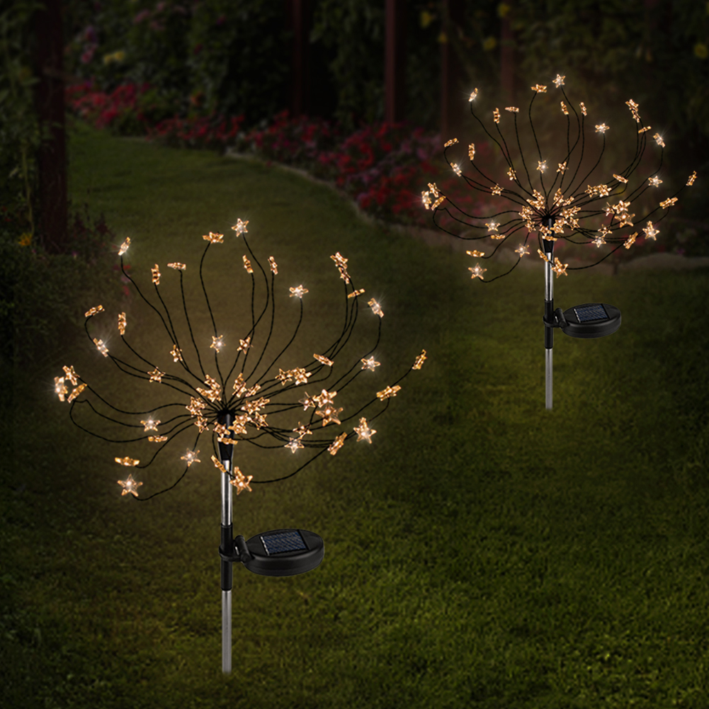 

2pcs 90LED Solar Firework Light Outdoor Lawn Garden Lamp (Warm Light, 501 Original