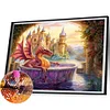 (US Only)Dragon Partial AB Diamond Round Drill DIY Diamond Painting Kit Home Decor55x45cm