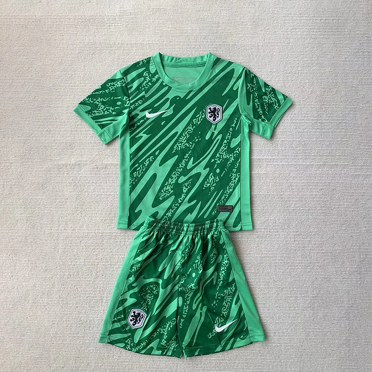 24/25 Netherlands Green Goalkeeper Jersey - Kids Kit