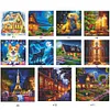 Full Round Drill Framed Light Up Diamond Painting Kits, LED Glowing Wall Art Decor for Home Bedroom Holiday Gifts