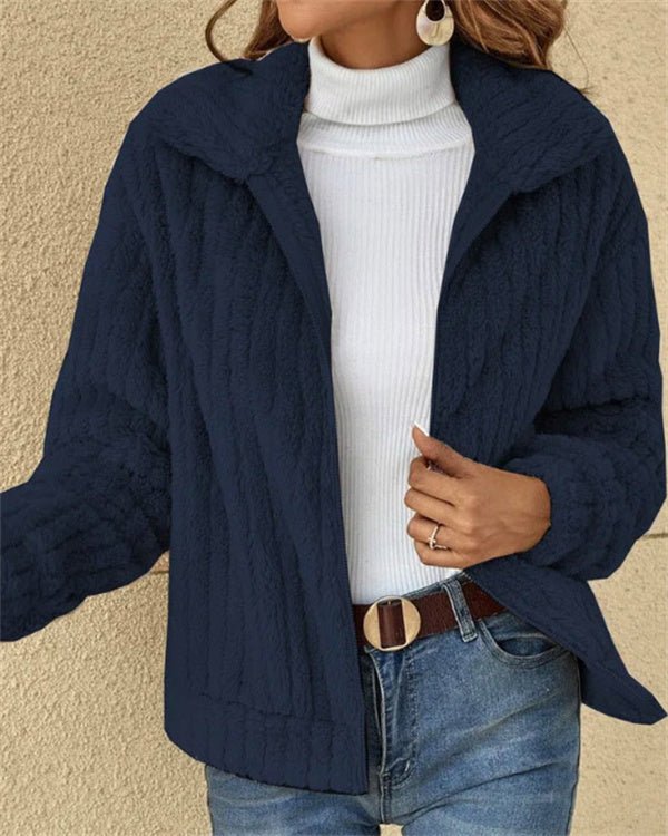 Lapel Full-Zip Polar Soft Fleece Coat Jacket