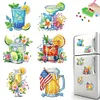 (US Local)6Pcs Acrylic Wine Glasses Diamond Painting Fridge Magnet for Adults Beginners Craft Kit