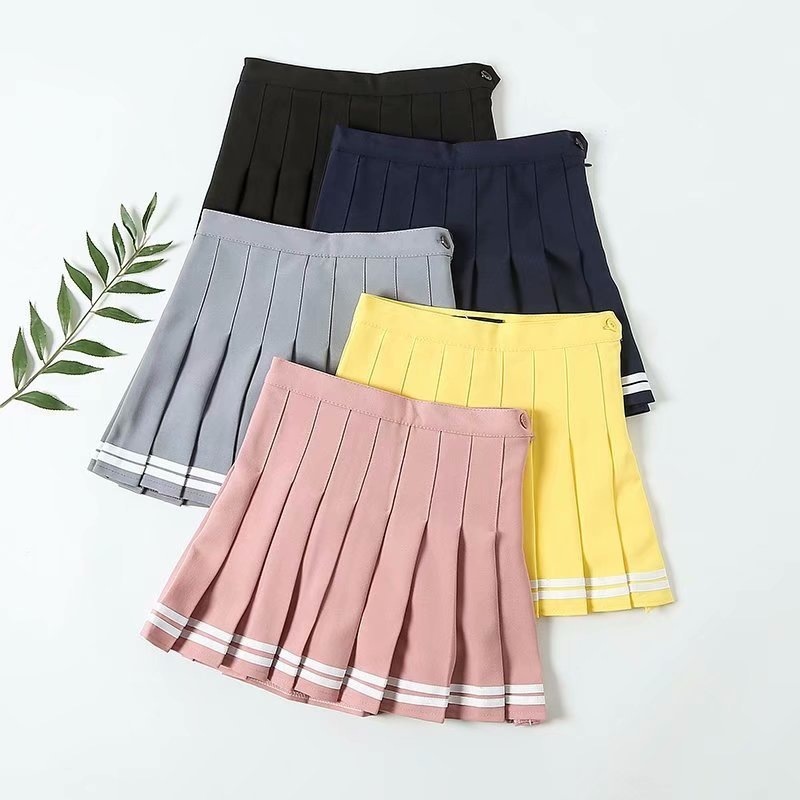 STRIPED PLEATED SKIRT