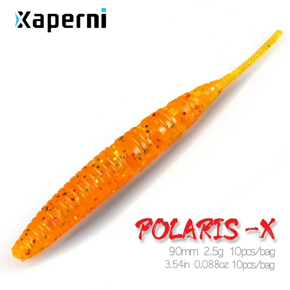 Xaperni Fishing Lure 90mm 2.5g 10pcs / bag Soft Baits Fishing Wobbler Bass Bait Artificial Fishing soft Lure Tacke