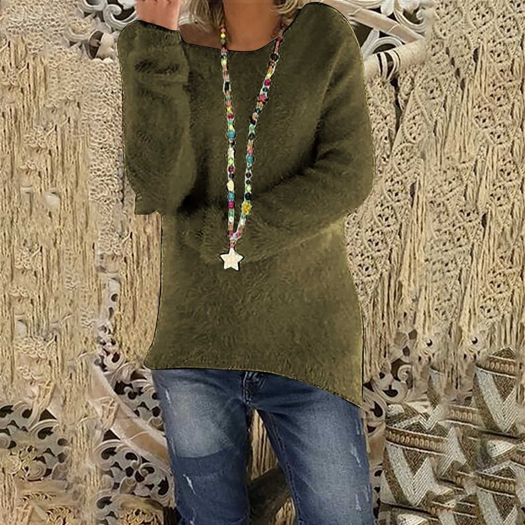 Plus Size Fashion Plush Sweater Casual Winter O-Neck Bottoming Sweater Ladies Female Streetwear Women Long Sleeve Blusas Jumper