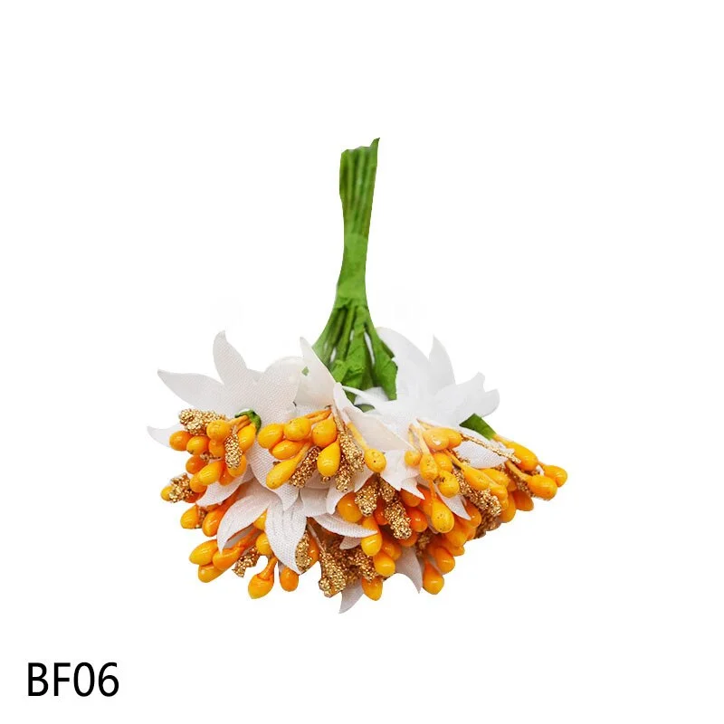 12PCS/lot Mulberry party Artificial Flower Stamen wire stem/marriage leaves stamen DIY wreath wedding box decoration Fake flower