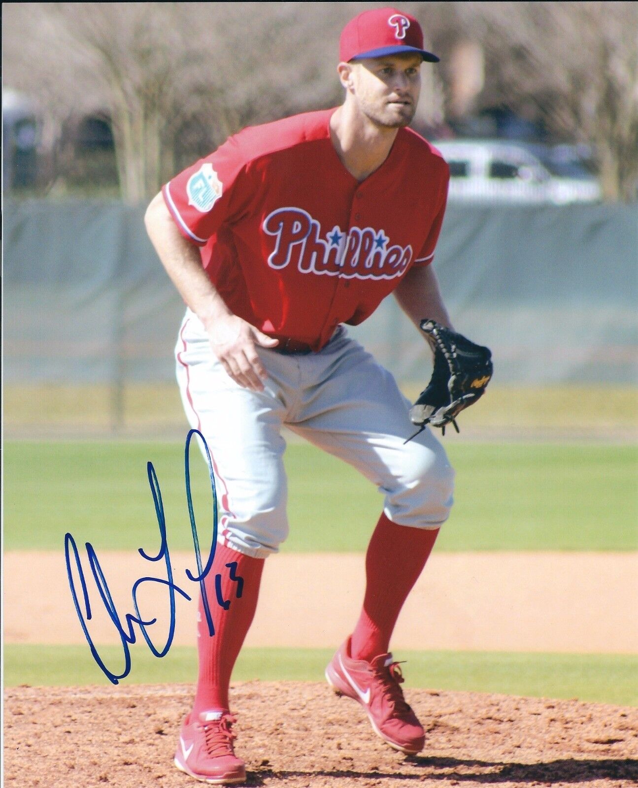 Signed 8x10 CHRIS LEROUX Philadelphia Phillies Autographed Photo Poster painting - COA