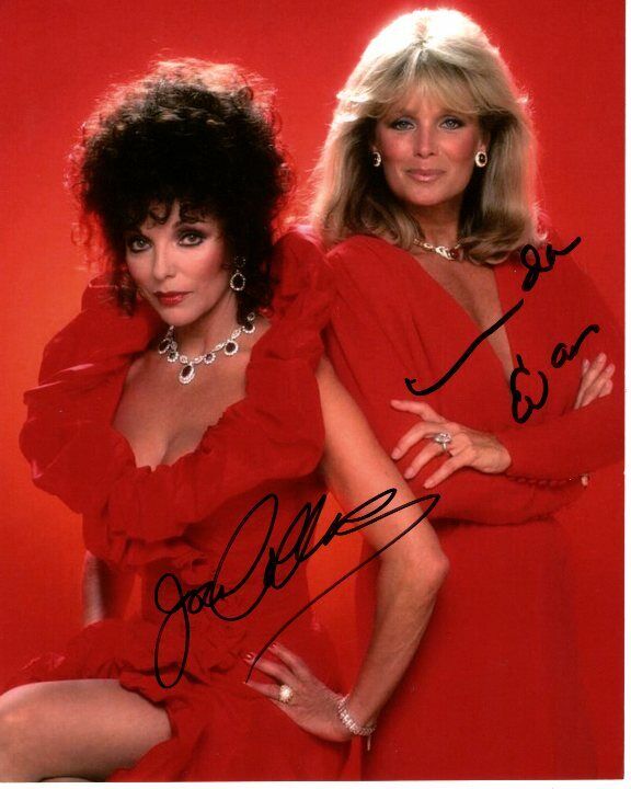 LINDA EVANS and JOAN COLLINS signed autographed DYNASTY Photo Poster painting