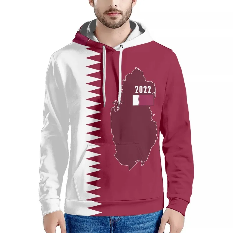 2022 World Cup Football Flag Print Hoodies Sweatshirts for Men-VESSFUL
