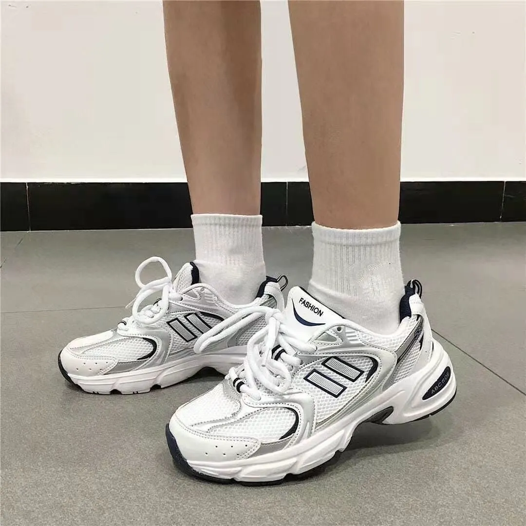 Ins wind reflective old shoes women 2021 spring sports casual shoes flat breathable comfortable women's shoes