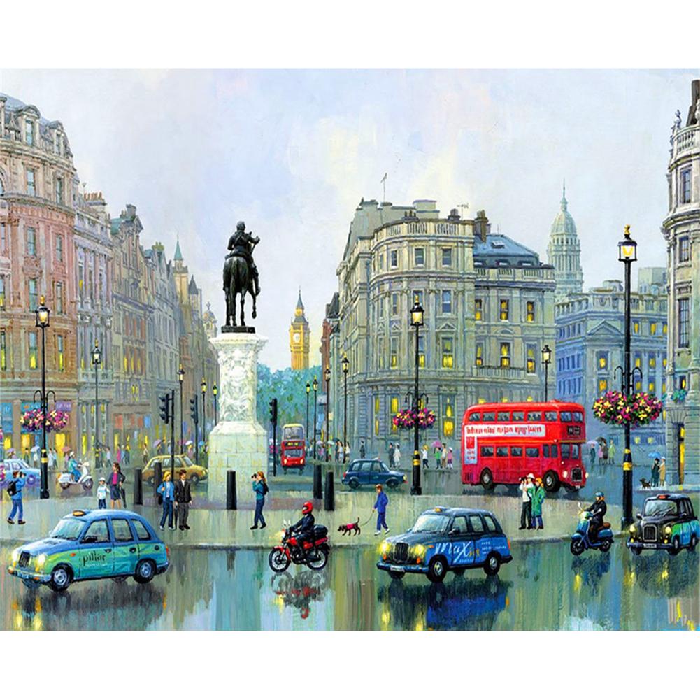 

40x50cm - Paint By Numbers Street Building, 501 Original