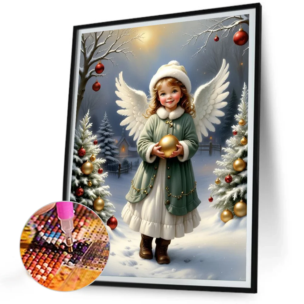 Full Round Diamond Painting 30*40cm - Little Angel Girl