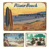 3PCS plage de miami - Ensemble de panneaux en m&eacute;tal(20*30cm/30*40cm)
