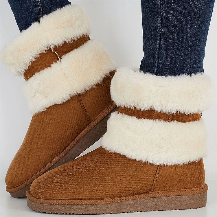 Winter Warm Non Slip Ankle Boots Winter Fur Lining Snow Booties
