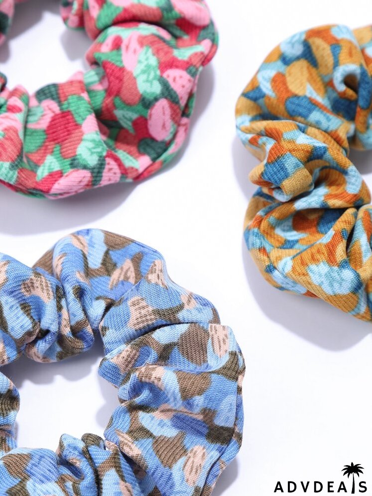 4pcs Color Block Scrunchie