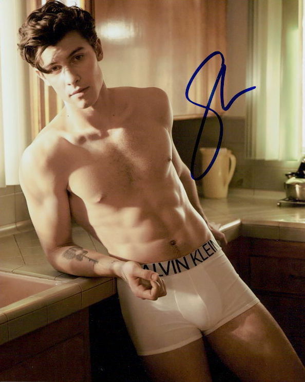 Shawn Mendes in-person signed in underwear 8x10 Photo Poster painting