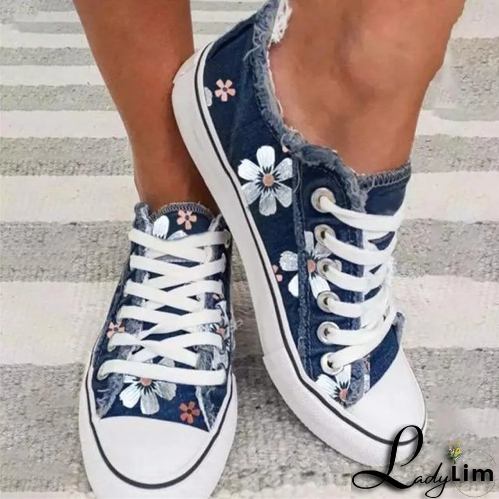 Floral Print Canvas Shoes