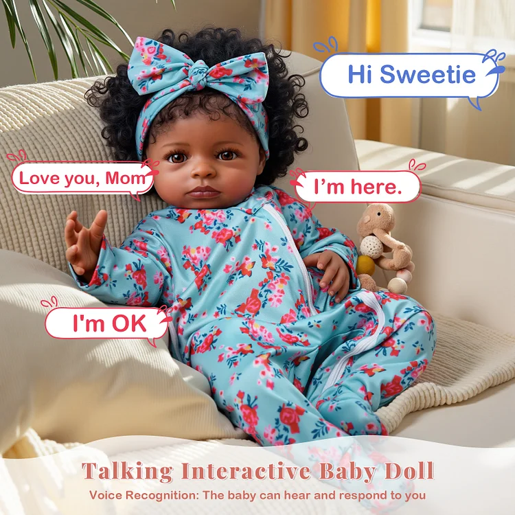 Babeside Quiet Reborn Baby Laney 20'' African American Little Infant Girl Healing of the Heart with Heartbeat Coos and Breath