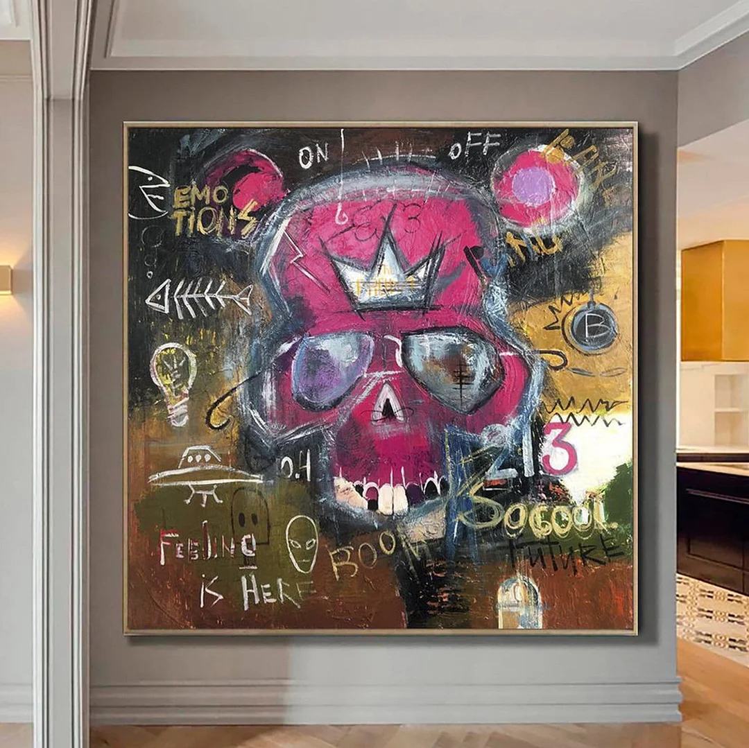 Abstract Original Skull Painting Graffiti Art Unique Abstract Street Art Creative Skull Painting | SKULL