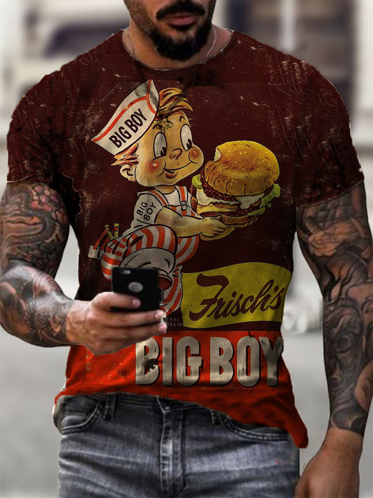 Mens retro Moto Tin Logo Printed T-shirt / [viawink] /