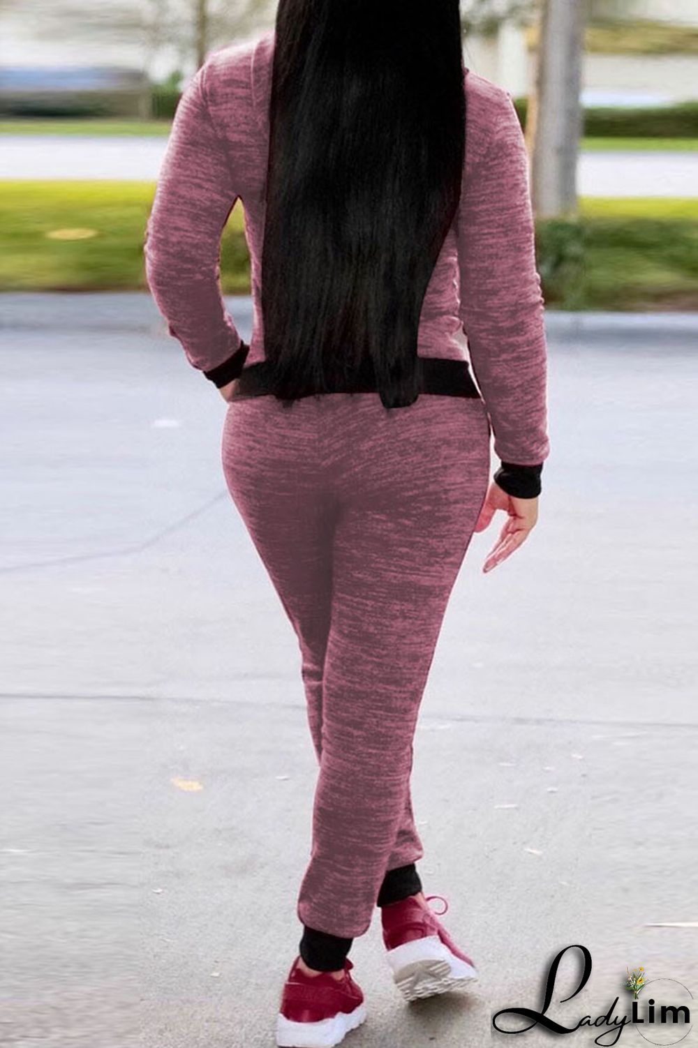 Grey Casual Sportswear Letter Print Patchwork Hooded Collar Long Sleeve Two Pieces