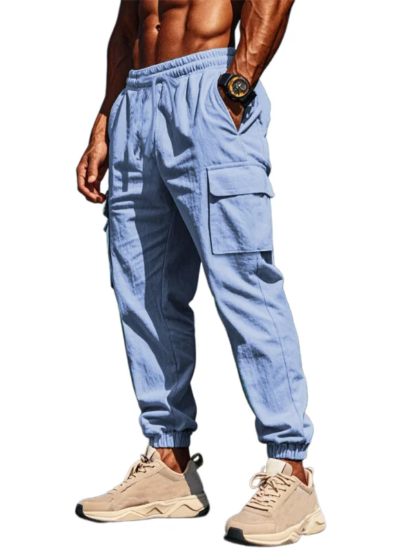 Men's Loose Taper Utility Pants Pocket Casual Pants