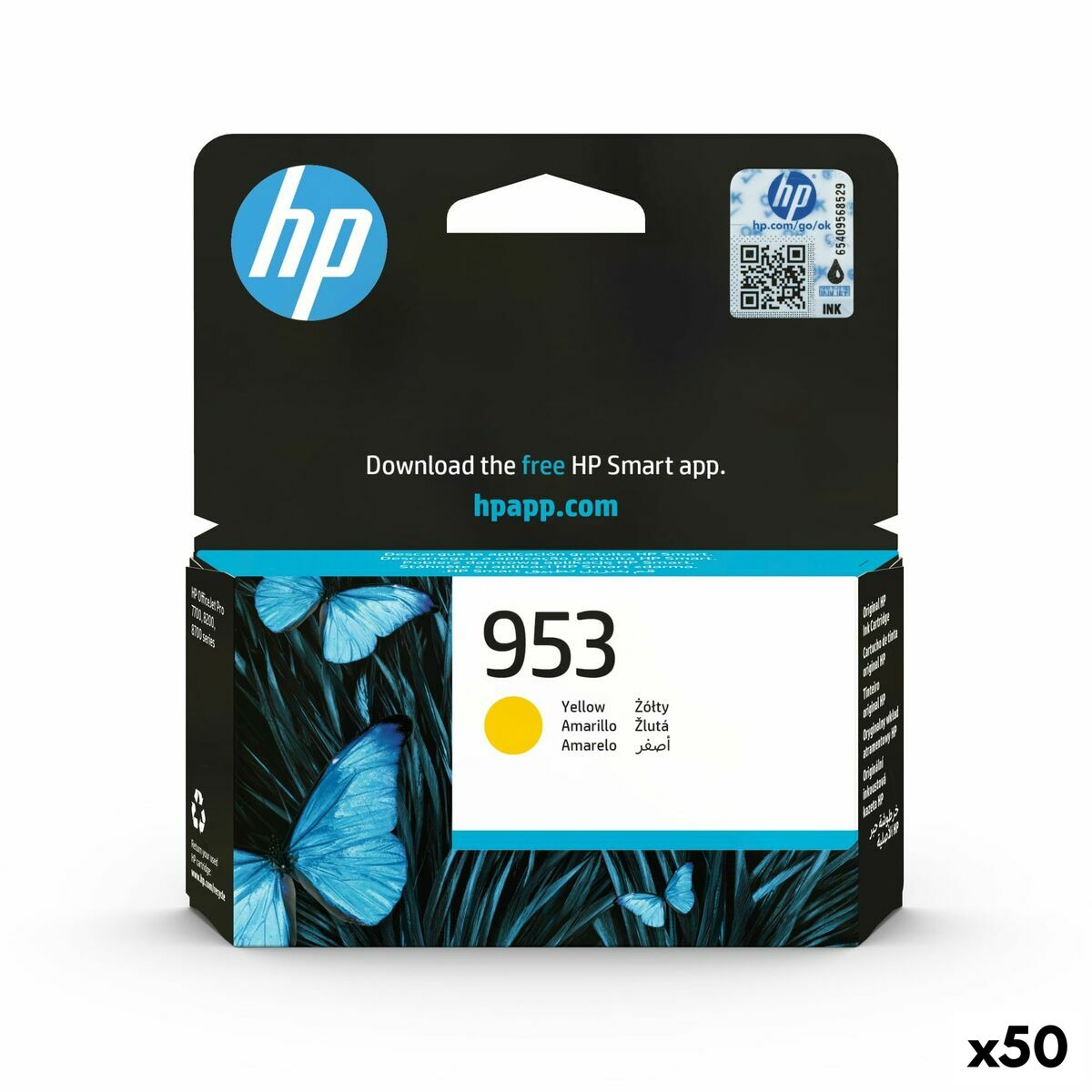 Original Ink Cartridge HP N&ordm; 953 Yellow (50 Units)