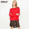 ONLY Brand NEW commuting lady flowers long sleeve rib cuff pleated two-piece dress knit women |118146532