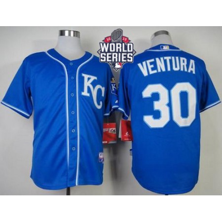 Royals #30 Yordano Ventura Light Blue Alternate 2 Cool Base Stitched MLB Jersey 95RB