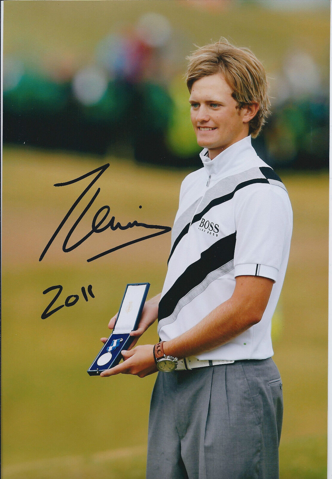 TOM LEWIS 2011 Open Golf Silver Medal Winner AUTHENTIC SIGNED 12x8 Photo Poster painting AFTAL