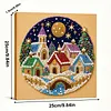 (25x25cm)DIY Pearl Painting Xmas Framed Handmade Pearl Material Art Kit Living Room Decor