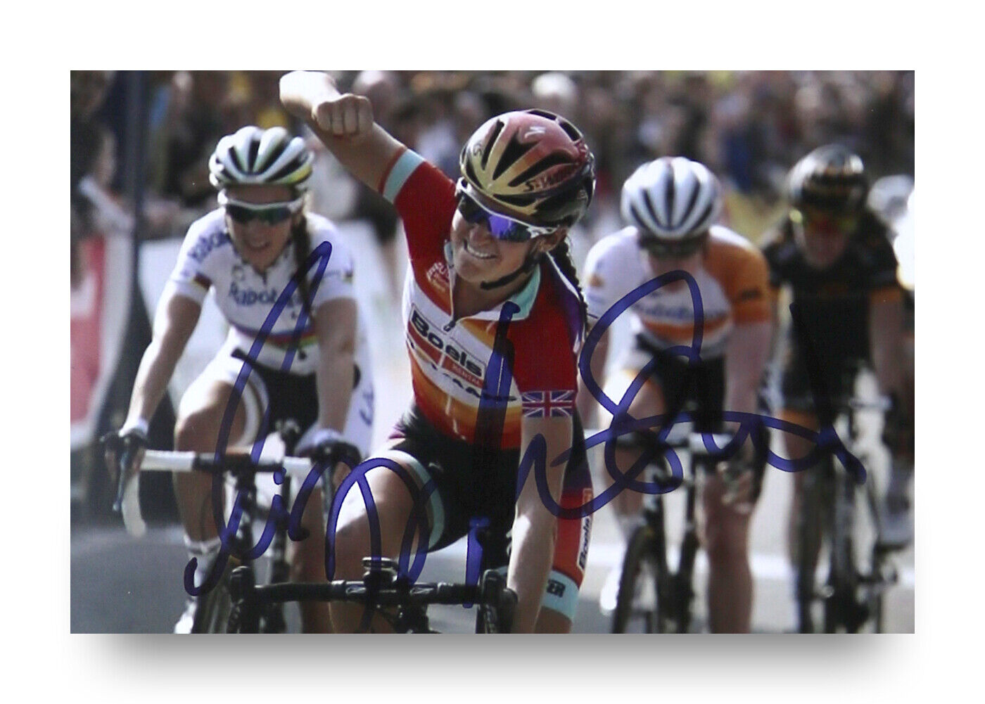 Lizzie Deignan (Armitstead) Signed 6x4 Photo Poster painting Road Race Cyclist Autograph + COA