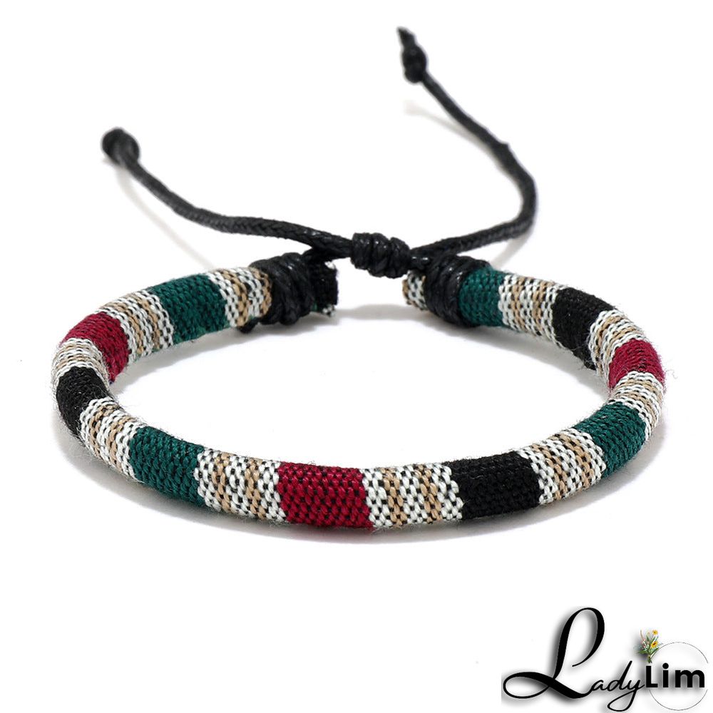 Multicolor Ethnic Style Drawstring Boho Bracelet