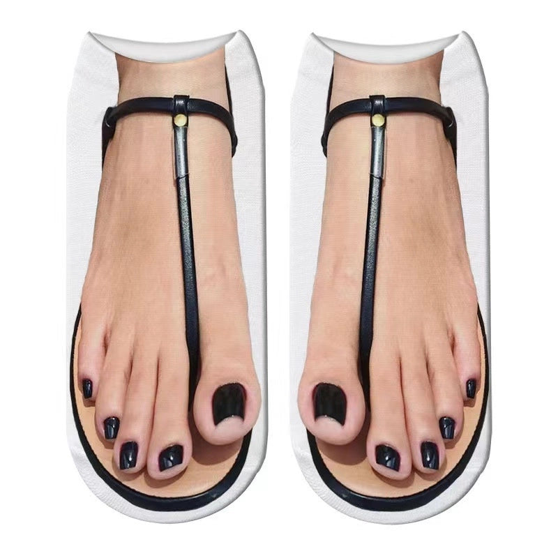 Funny Unisex Foot Polyester Ankle Socks