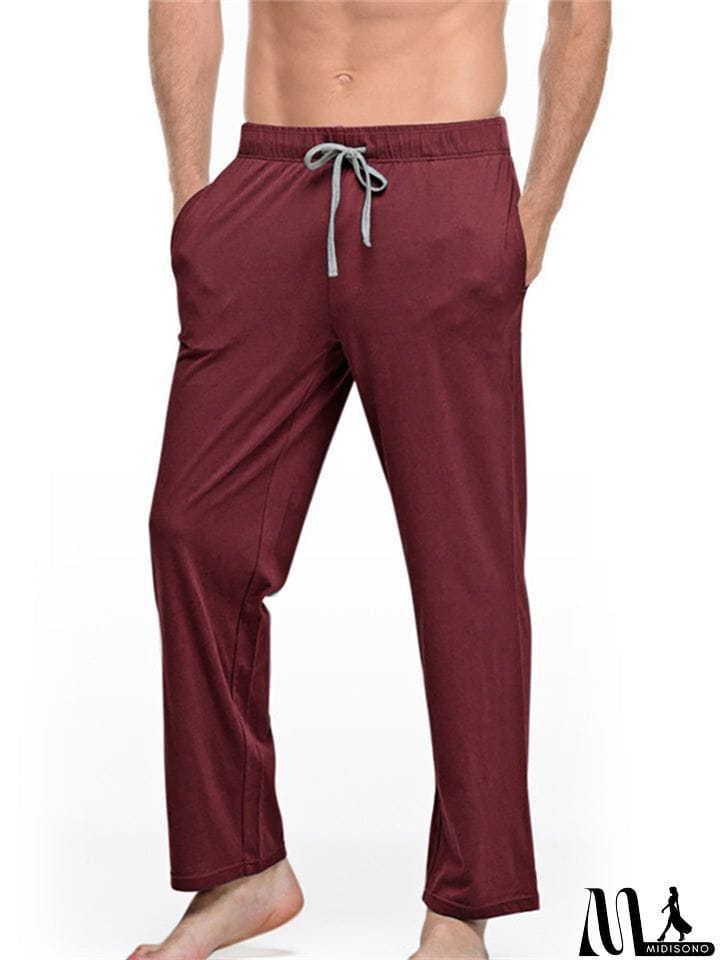 MidiSono - Men's Spring Autumn Cotton Soothing Home Sports Trousers
