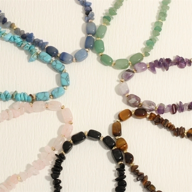 IG Style Retro Geometric Stone Natural Stone Necklace In Bulk