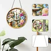 (US Local)Acrylic Fountain Flowers DIY Hanging Diamond Art Kits Wall Door Decor