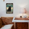 Black Cat Drinking Coffee - Metal Tin Signs(12*16Inch) - Animal