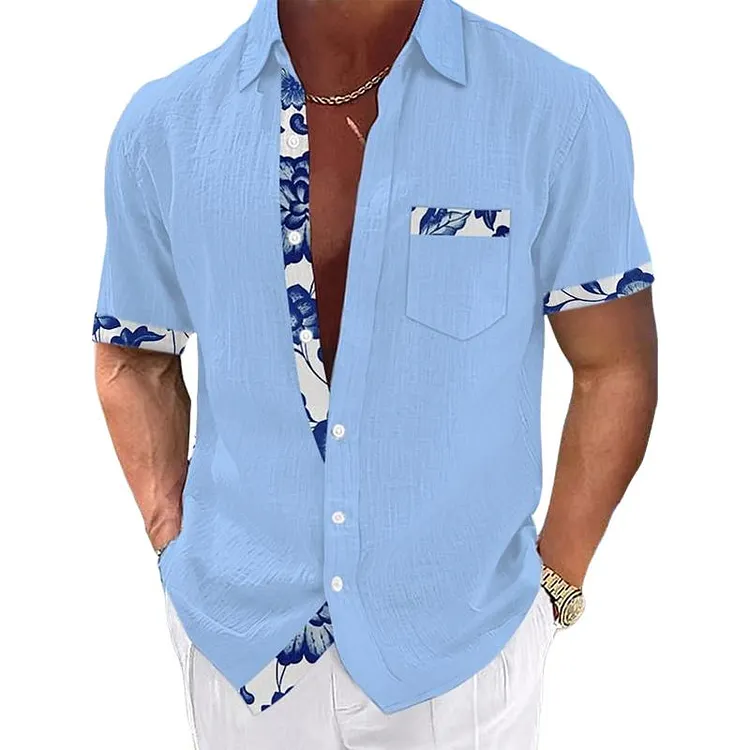 Men's Hawaiian Short Sleeve Print Shirt 80342810X