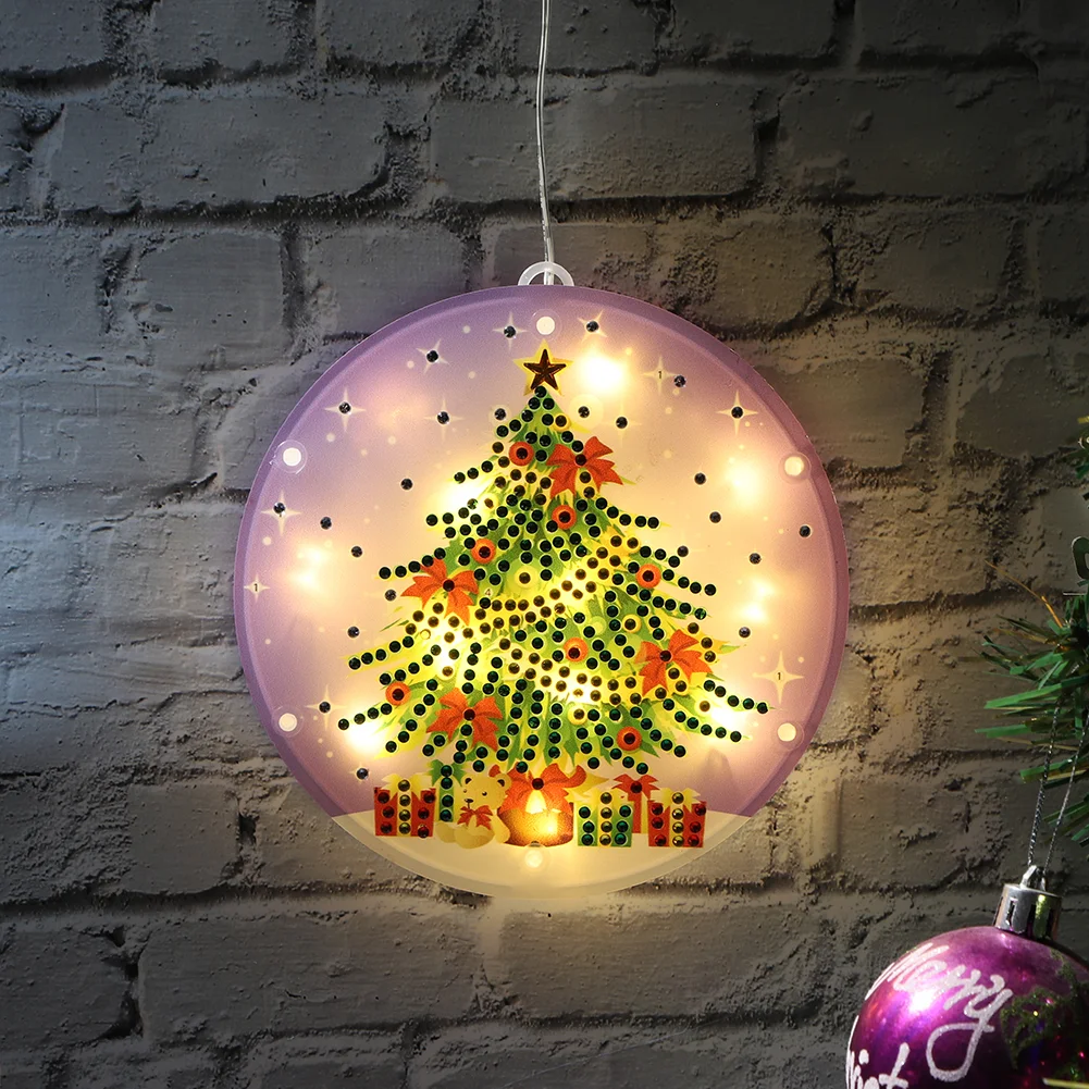 Christmas LED Hanging Lights DIY Double Sided Diamond Painting Handmade Kit