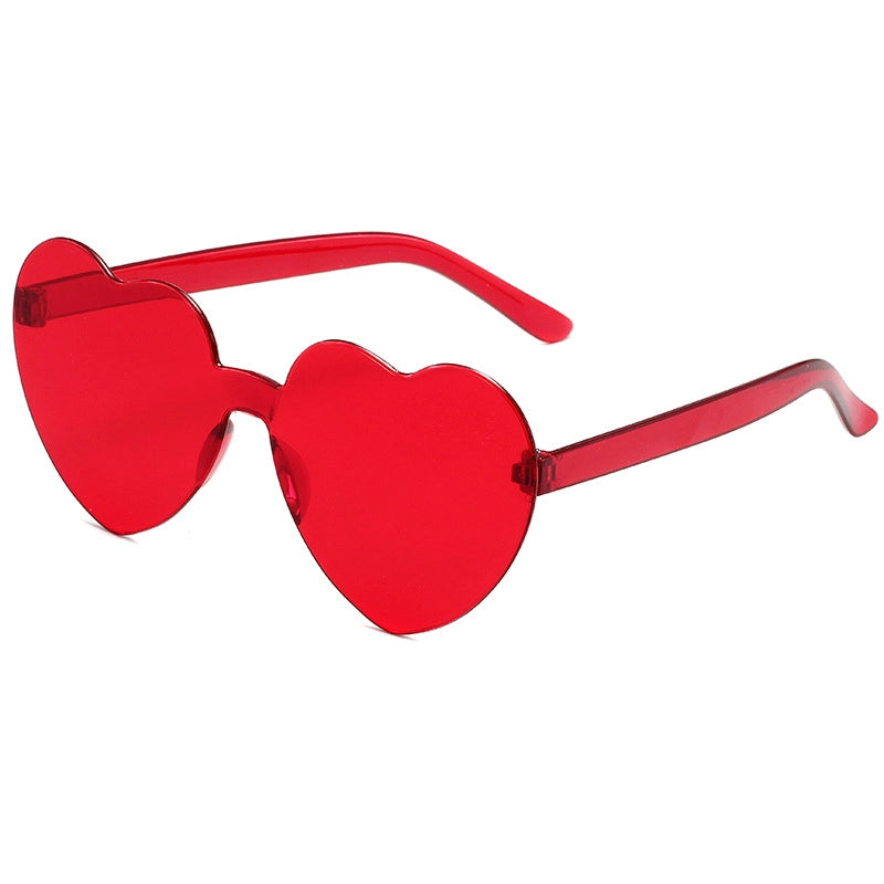 Transparent Jelly Color Love Sunglasses Men’s And Women’s Peach Heart Sunglasses Heart-shaped Conjoined Love Sunglasses