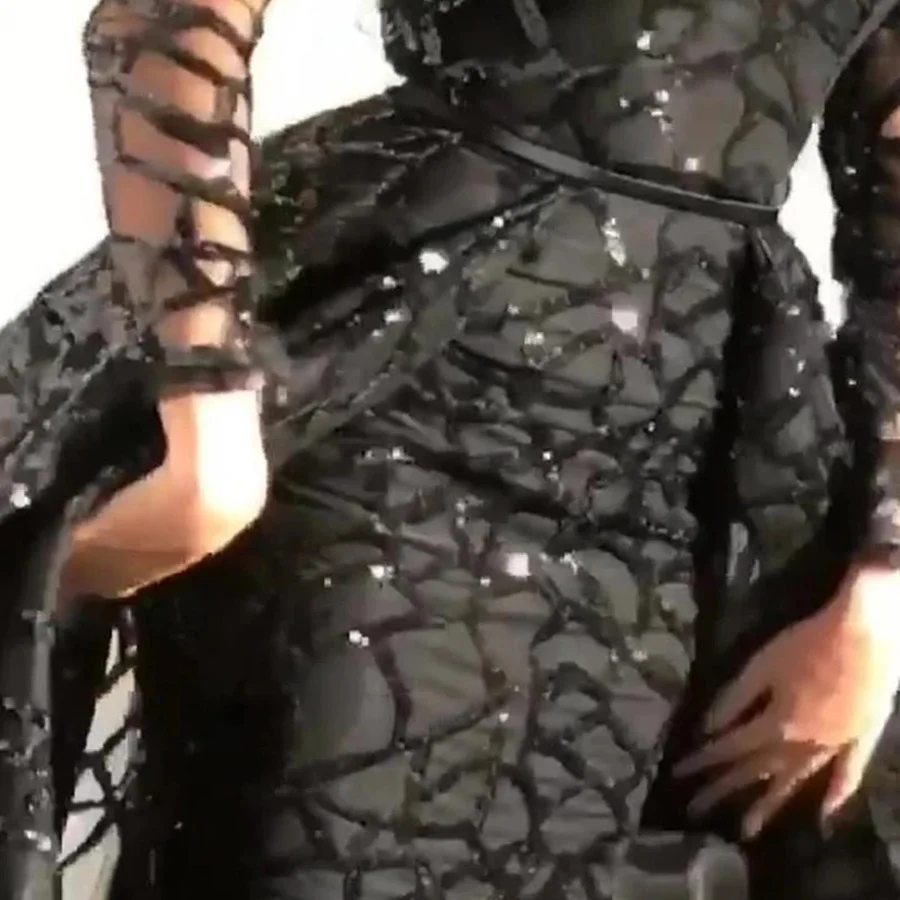 Uveng Uveng New Women's Dress Dress Long Sleeves Sprinkled Gold Dress Dress Dress Dress