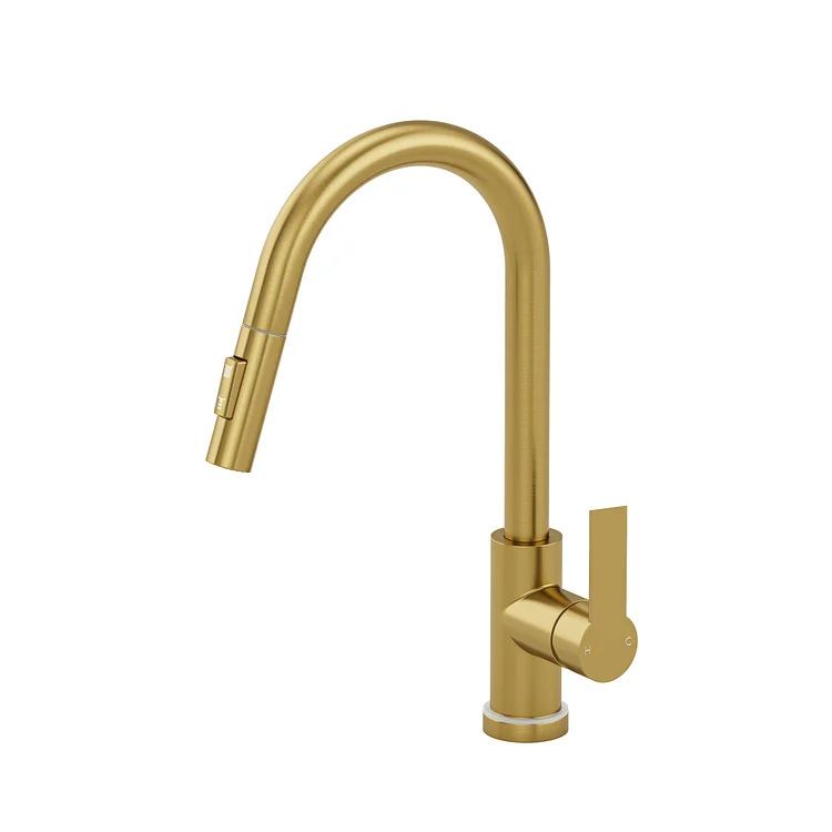EVERSTEIN LED High-Arc Pull-Down Kitchen Faucet Brushed Gold