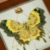 3D DIY Bead Embroidery Butterfly Home Decor Gift Tabletop Display Frame Kit(Include Embroidery Hoop)