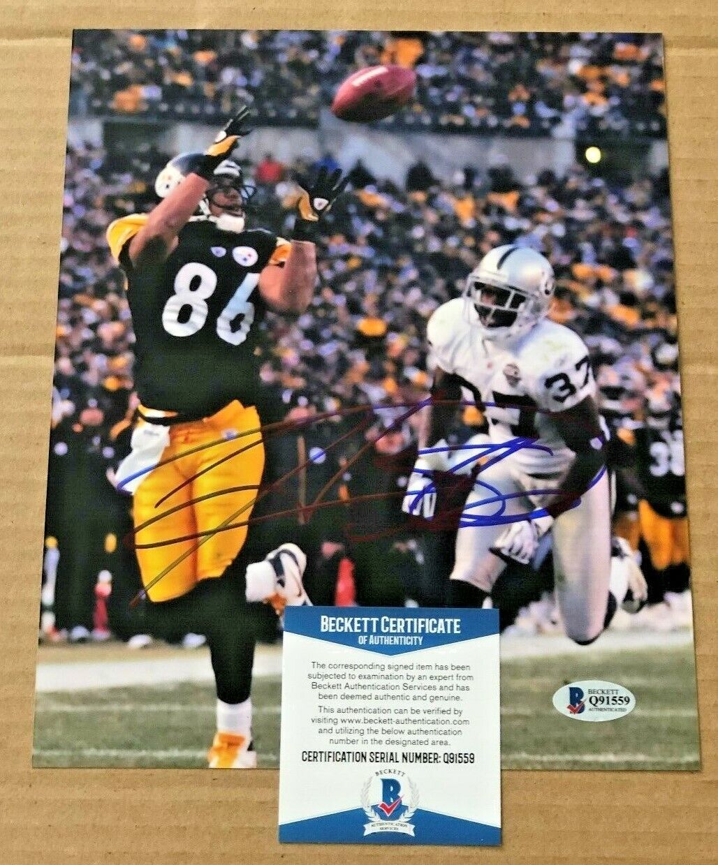 HINES WARD SIGNED 8X10 PITTSBURGH STEELERS Photo Poster painting BECKETT CERTIFIED