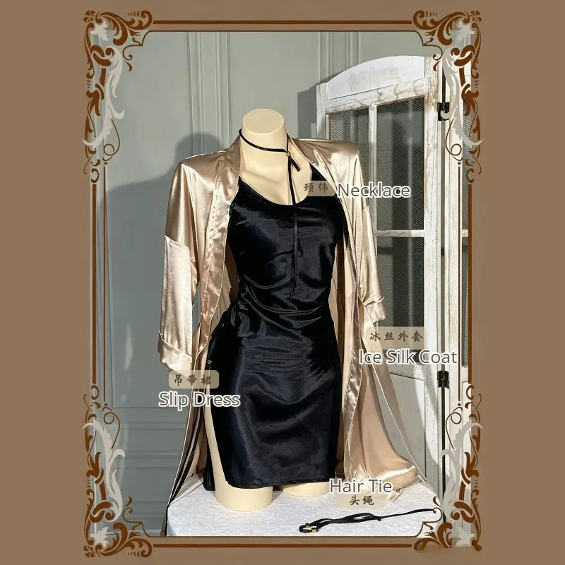 [Wetrose] In Stock Angell Pajama Slip Dress Game Outfit Cosplay Costume 