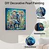 (25x25cm)DIY Elephant Framed Handmade Pearl Painting Art Craft Kit Living Home Decor