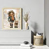 Girl And Dog-14CT Stamped Cross Stitch 42*48cm/16.54*18.9in