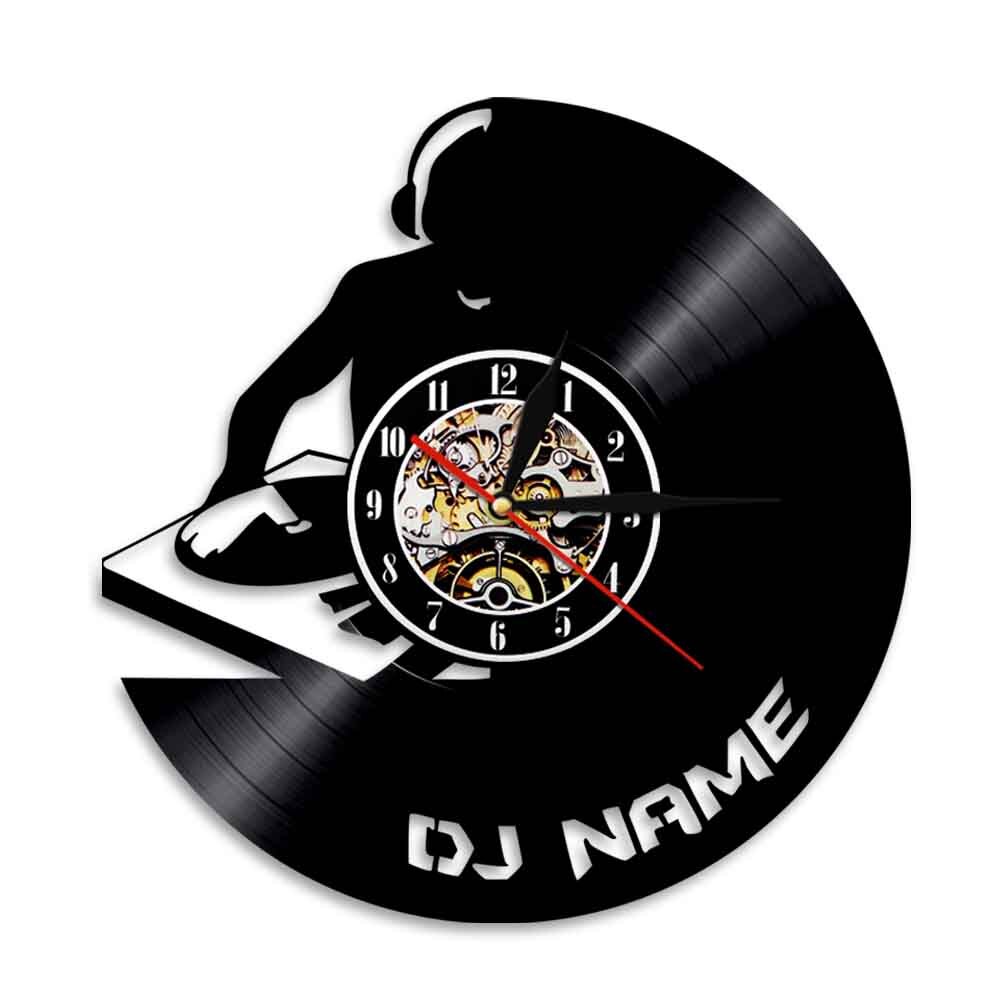 

DJ Personalized Name - Vinyl Record Wall Clock - Without LED, 501 Original