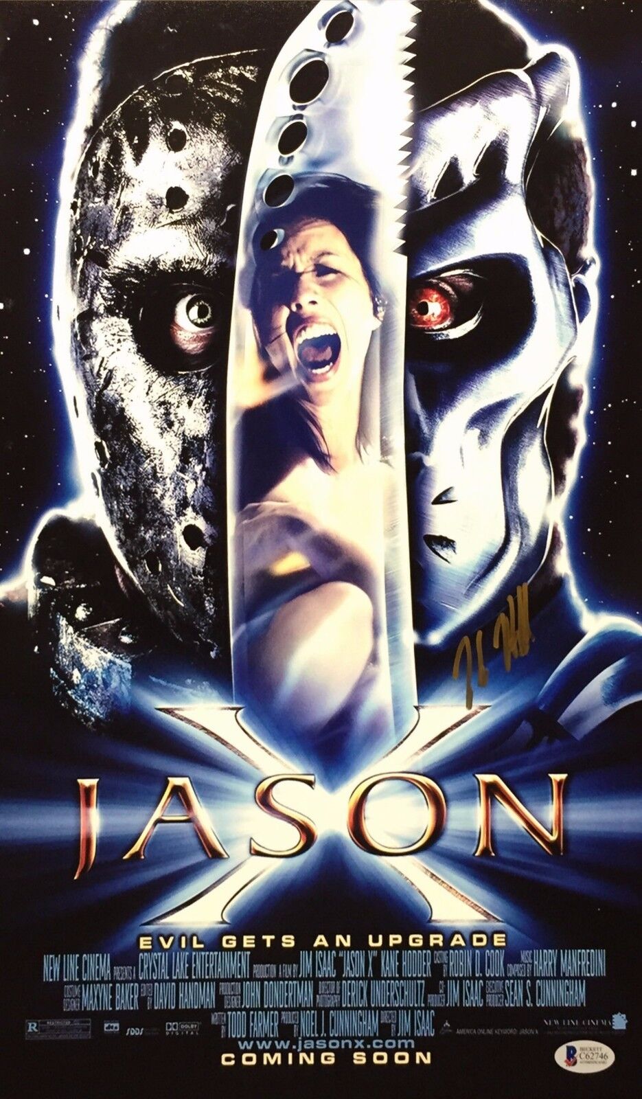 Kane Hodder Signed Jason 'Evil Gets An Upgrade' 11x17 Photo Poster painting BAS Beckett C62746